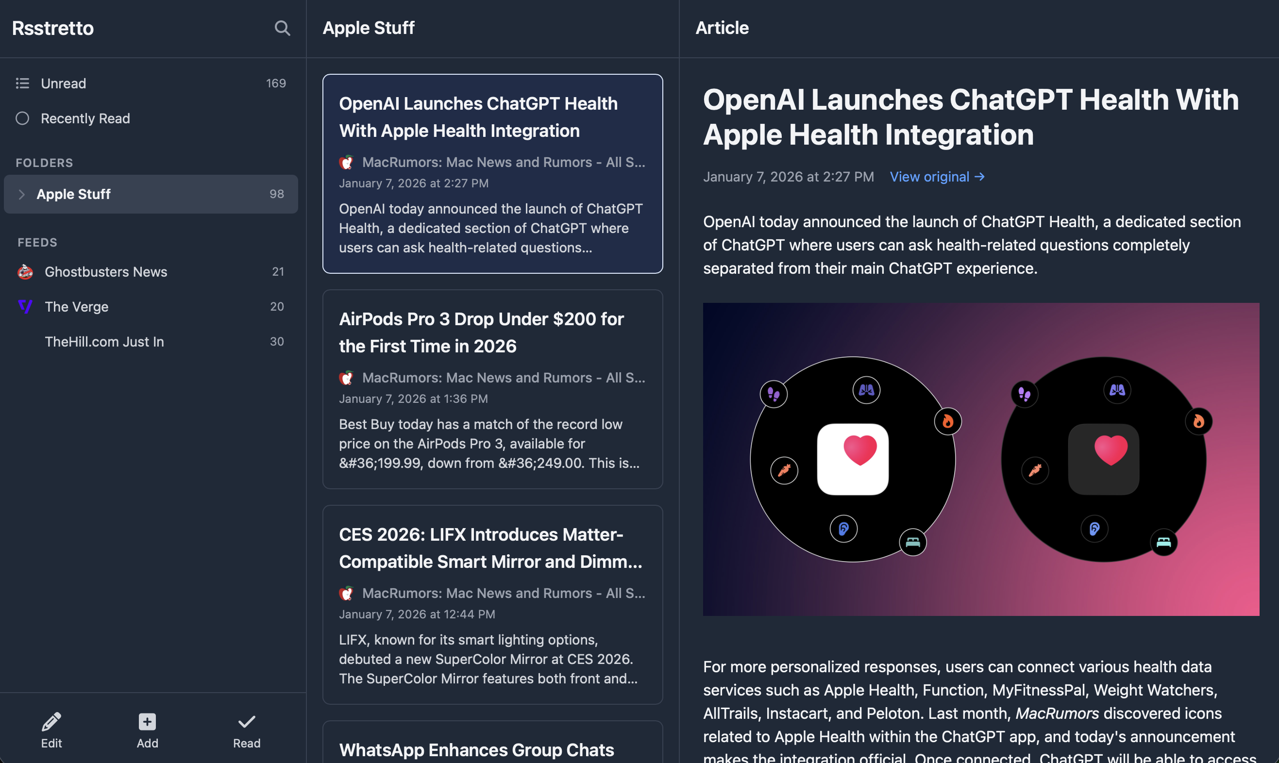 Rsstretto screenshot 1